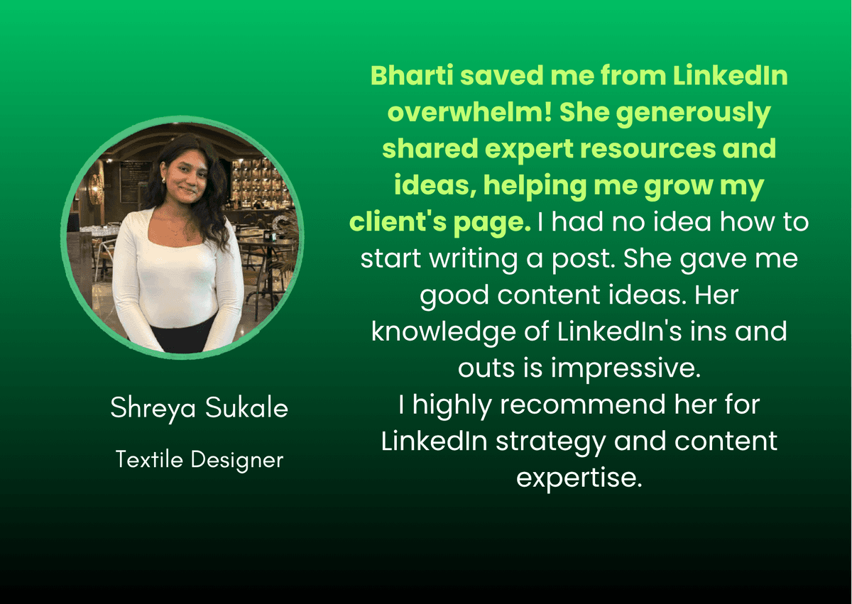 Shreya testimonial