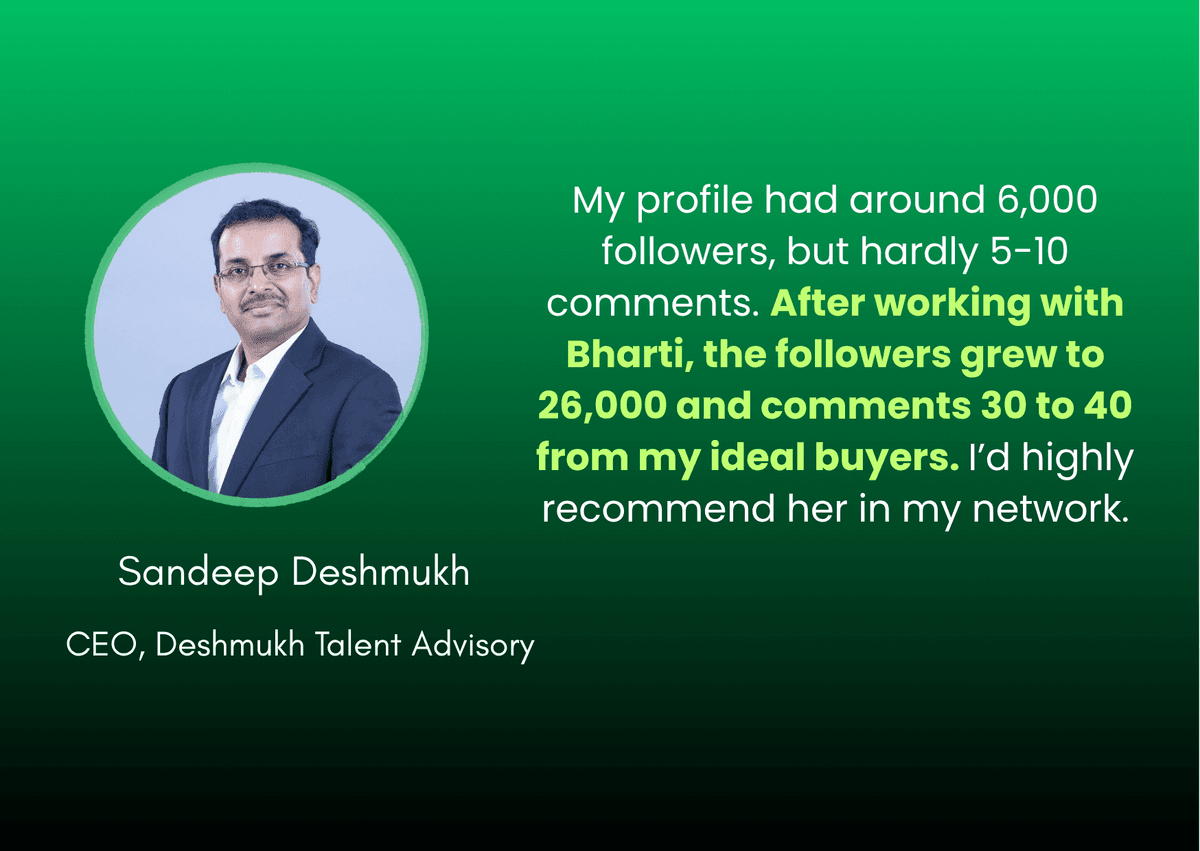 Sandeep testimonial